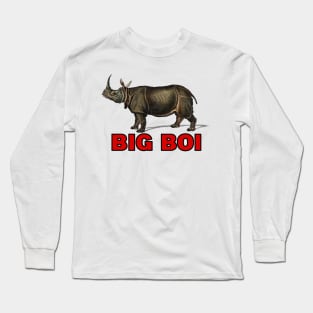 big boi rhino red text Long Sleeve T-Shirt